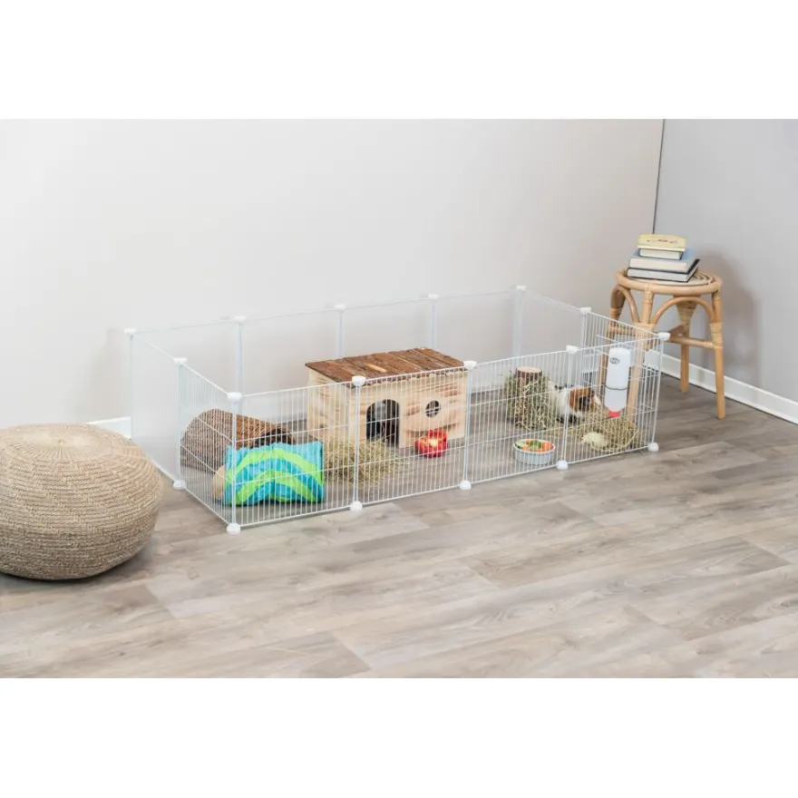 TRIXIE Indoor Freilaufgehege, Metall/Kunststoff, weiß | 140 x 35 x 70 cm