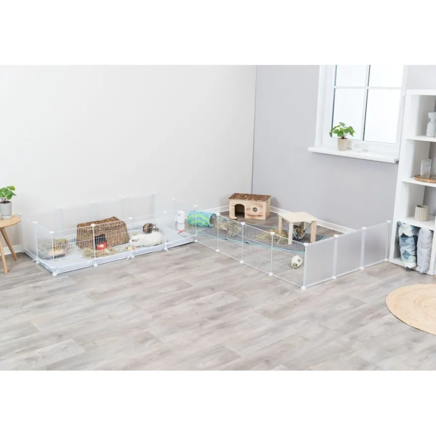 TRIXIE Indoor Freilaufgehege, Metall/Kunststoff, weiß | 140 x 35 x 70 cm