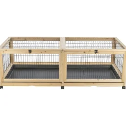 TRIXIE Indoor Gehege, Meerschw./Kaninchen, Holz/Metall | 150 x 50 x 60 cm