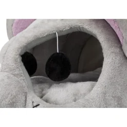 TRIXIE Junior Höhle Lukas, Plüsch/Sisal, hellgrau/grau | 35 x 33 x 65 cm