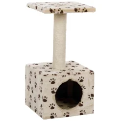 TRIXIE Junior Kratzbaum Zamora, beige mit Pfoten | 60 cm