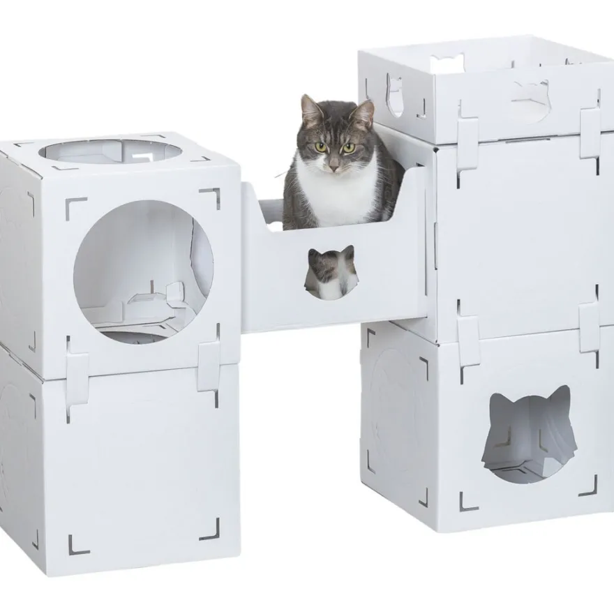 TRIXIE Katzenmöbel Casa Cara, Pappe, weiß | 93 x 72 x 30.5 cm