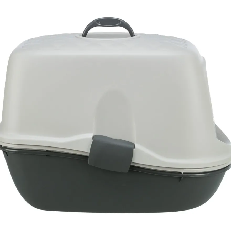 TRIXIE Katzentoilette Berto Top, 3tlg., mit Trennsystem, hellgrau/dunkelgrau | 39 × 42 × 59 cm