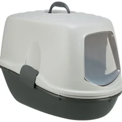 TRIXIE Katzentoilette Berto Top, 3tlg., mit Trennsystem, hellgrau/dunkelgrau | 39 × 42 × 59 cm