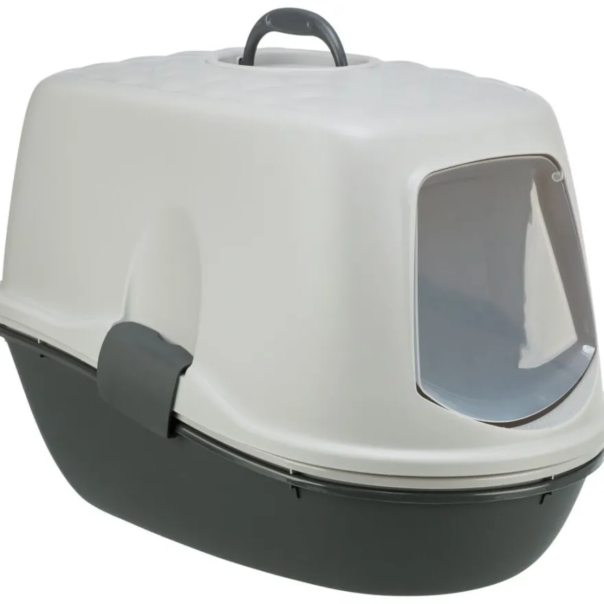 TRIXIE Katzentoilette Berto Top, 3tlg., mit Trennsystem, hellgrau/dunkelgrau | 39 × 42 × 59 cm