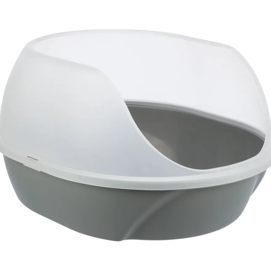 TRIXIE Katzentoilette Simao, hoher Rand, grau | 48 x 30 x 58 cm