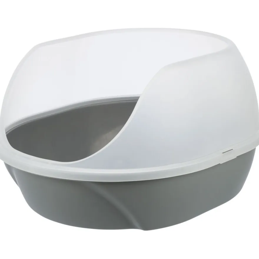 TRIXIE Katzentoilette Simao, hoher Rand, grau | 48 x 30 x 58 cm