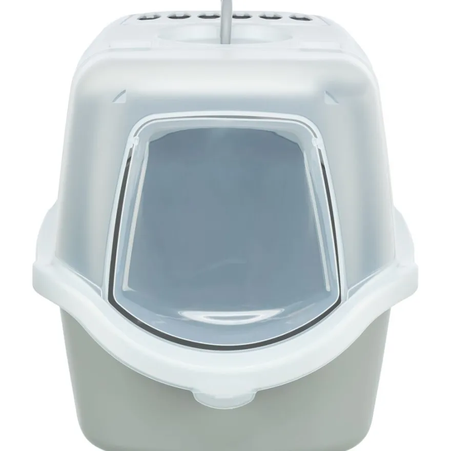 TRIXIE Katzentoilette Vico Open Top, mit Haube, hellgrau/weiß | 40 × 40 × 56 cm