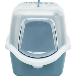 TRIXIE Katzentoilette Vico Open Top, mit Haube, blau/weiß | 40 × 40 × 56 cm