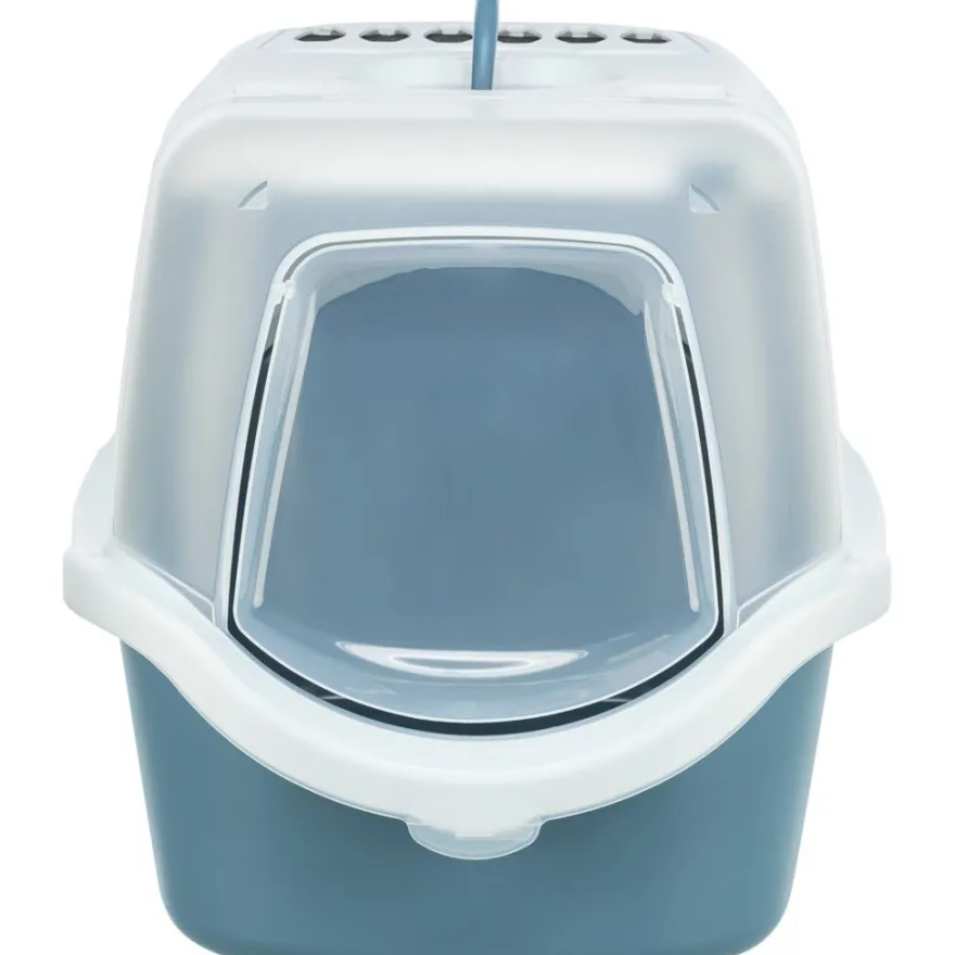 TRIXIE Katzentoilette Vico Open Top, mit Haube, blau/weiß | 40 × 40 × 56 cm