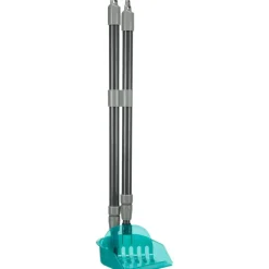 TRIXIE Kehrschaufel mit Harke, grau/blau | 57–102 cm