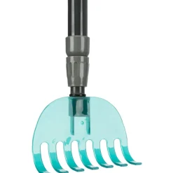 TRIXIE Kehrschaufel mit Harke, grau/blau | 57–102 cm