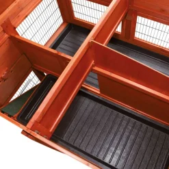 TRIXIE Kleintierstall XL mit Freilaufgehege, braun | 135 × 115 × 112 cm
