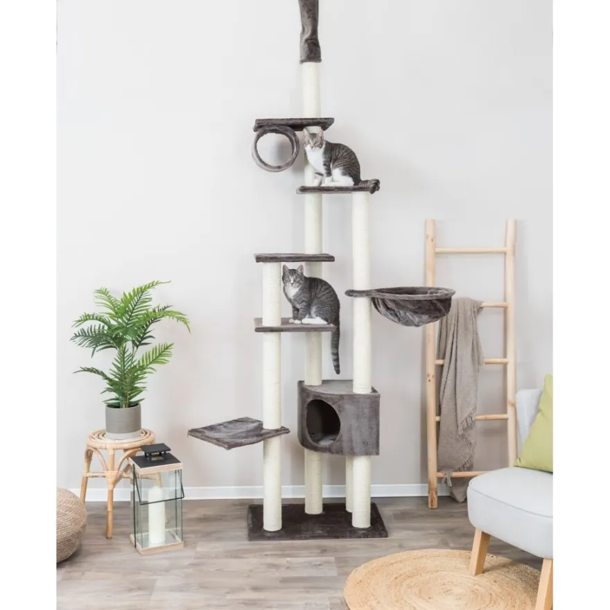 TRIXIE Kratzbaum Madrid, deckenhoch, platingrau | 245–270 cm