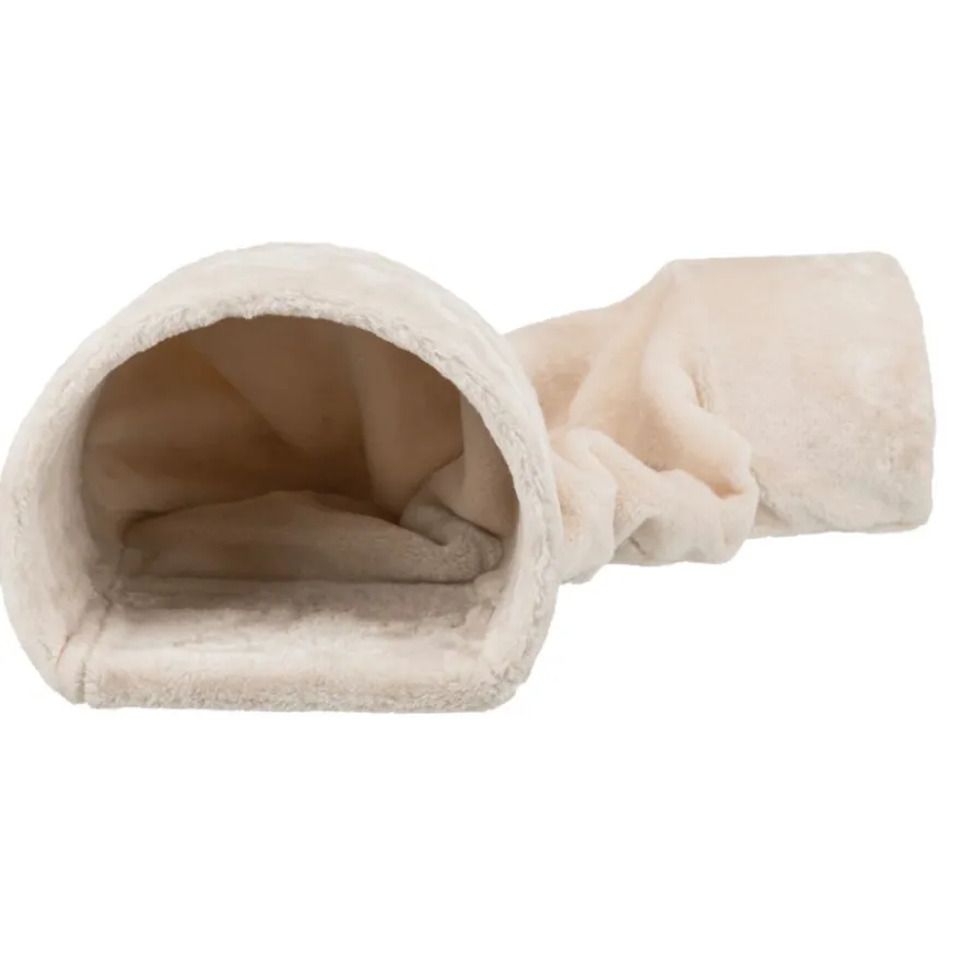 TRIXIE Kuscheltunnel mit 2 Ausgängen, Zwergkaninchen, beige | 27 x 21 x 80 cm