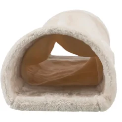 TRIXIE Kuscheltunnel mit 2 Ausgängen, Zwergkaninchen, beige | 27 x 21 x 80 cm