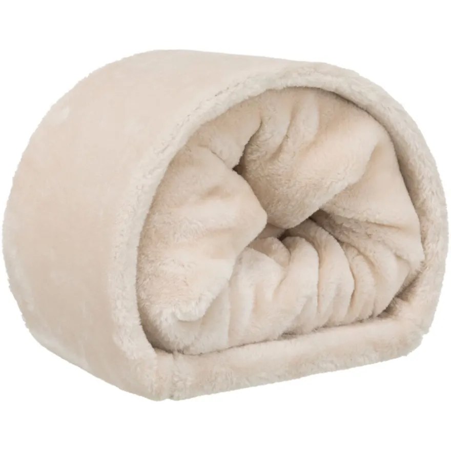 TRIXIE Kuscheltunnel mit 2 Ausgängen, Zwergkaninchen, beige | 27 x 21 x 80 cm