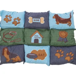TRIXIE Liegematte Patchwork, blau/grün | 80 × 55 cm