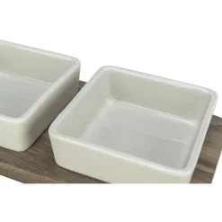 TRIXIE Napf-Set CityStyle, Keramik/MDF, grau/braun | 2 x 0.4 l