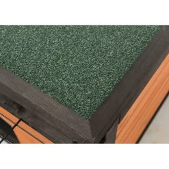 TRIXIE natura Freilaufgehege mit Abdeckung, Holz, schwarz/braun | 150 x 53 x 150 cm