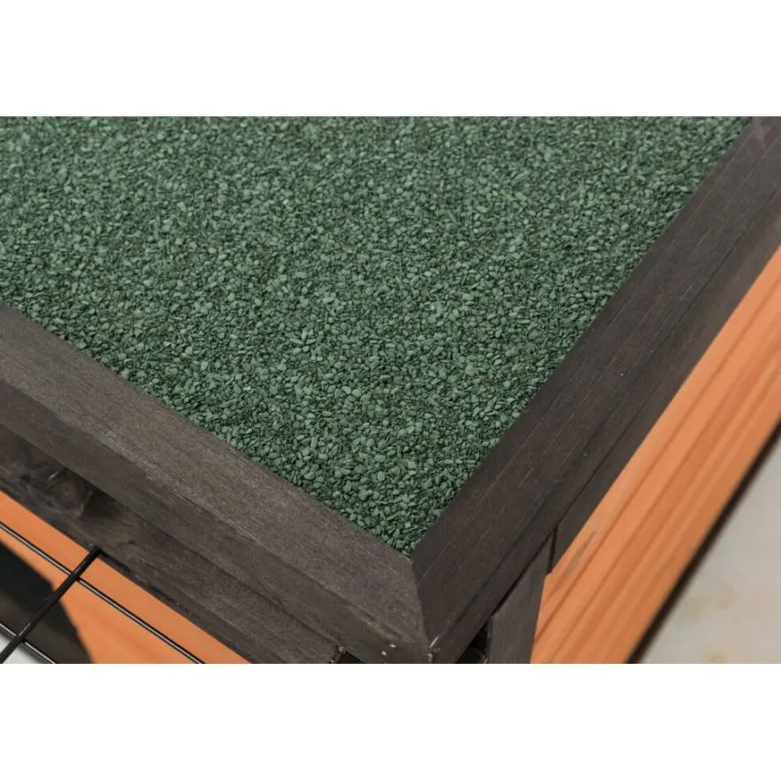 TRIXIE natura Freilaufgehege mit Abdeckung, Holz, schwarz/braun | 150 x 53 x 150 cm