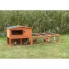 TRIXIE natura Freilaufgehege mit Abdeckung, Holz, braun | 174 x 48 x 109 cm