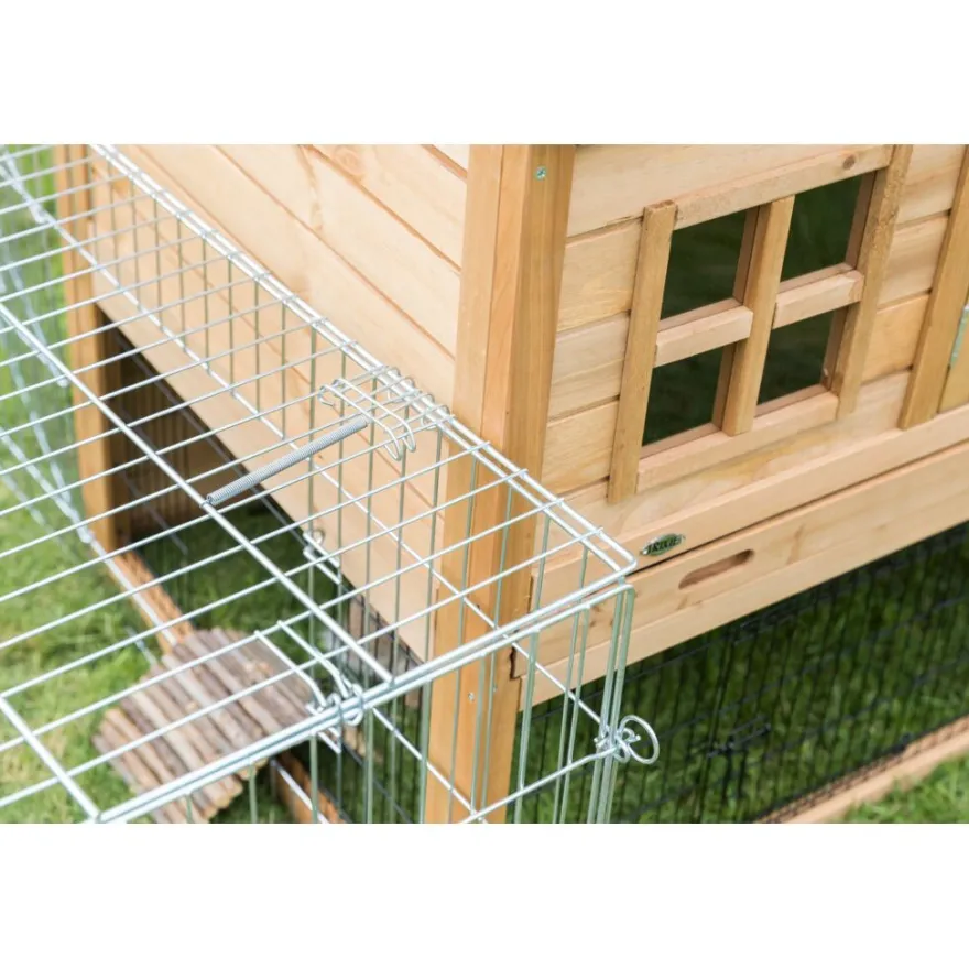 TRIXIE natura Freilaufgehege mit Abdeckung, Metall | 144 x 58 x 116 cm