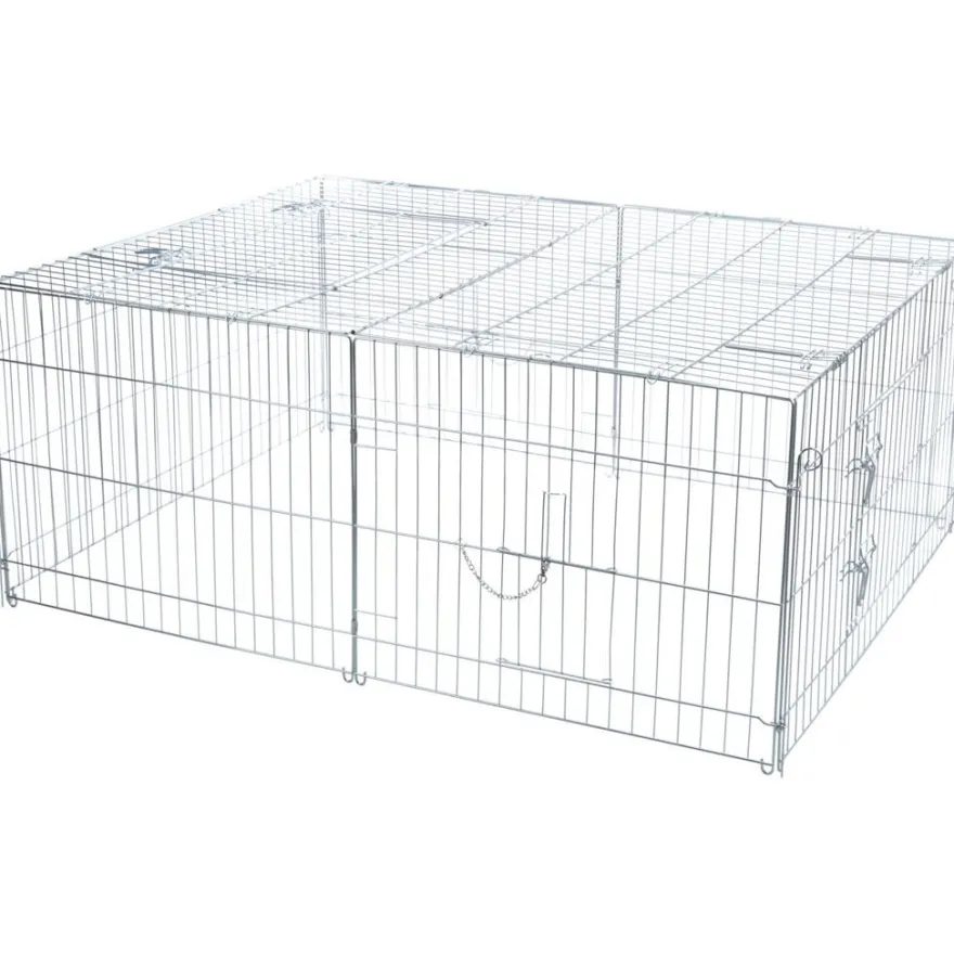 TRIXIE natura Freilaufgehege mit Abdeckung, Metall | 144 x 58 x 116 cm