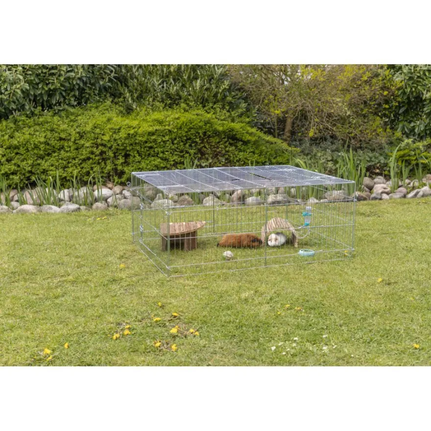 TRIXIE natura Freilaufgehege mit Abdeckung, Metall | 144 x 58 x 116 cm