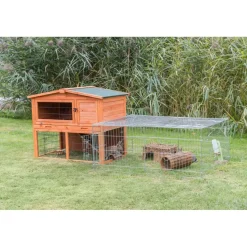 TRIXIE natura Freilaufgehege mit Abdeckung, Metall | 144 x 58 x 116 cm