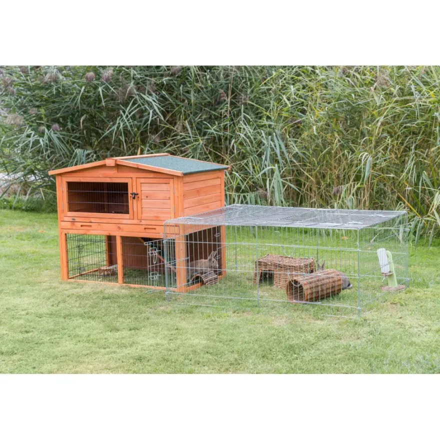 TRIXIE natura Freilaufgehege mit Abdeckung, Metall | 144 x 58 x 116 cm