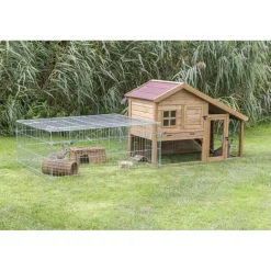TRIXIE natura Freilaufgehege mit Abdeckung, Metall | 144 x 58 x 116 cm