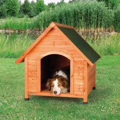 TRIXIE natura Hundehütte Cottage Satteldach, braun | S–M: 71 x 77 x 76 cm