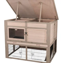 TRIXIE natura Kleintierstall XL mit Wärmedämmung, grau | 120 x 98 x 94 cm
