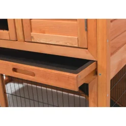 TRIXIE natura Kleintierstall mit Freilaufgehege, braun | 116 x 97 x 63 cm