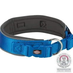 TRIXIE Premium Halsband, extra breit, royalblau/grafit | L–XL: 53-62 cm/50 mm