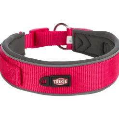 TRIXIE Premium Halsband, extra breit, fuchsia/grafit | L–XL: 53-62 cm/50 mm