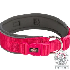 TRIXIE Premium Halsband, extra breit, fuchsia/grafit | L–XL: 53-62 cm/50 mm