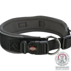 TRIXIE Premium Halsband, extra breit, schwarz/grafit | L–XL: 53-62 cm/50 mm