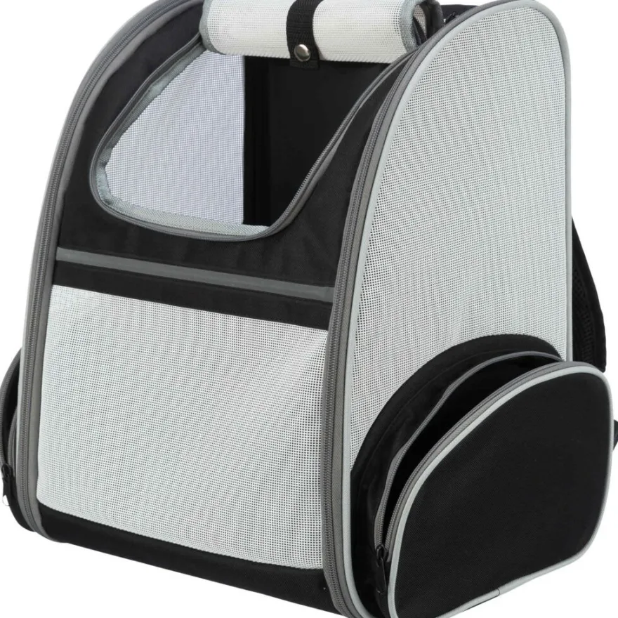 TRIXIE Rucksack Chloe, hellgrau/schwarz | 39 x 43 x 27 cm