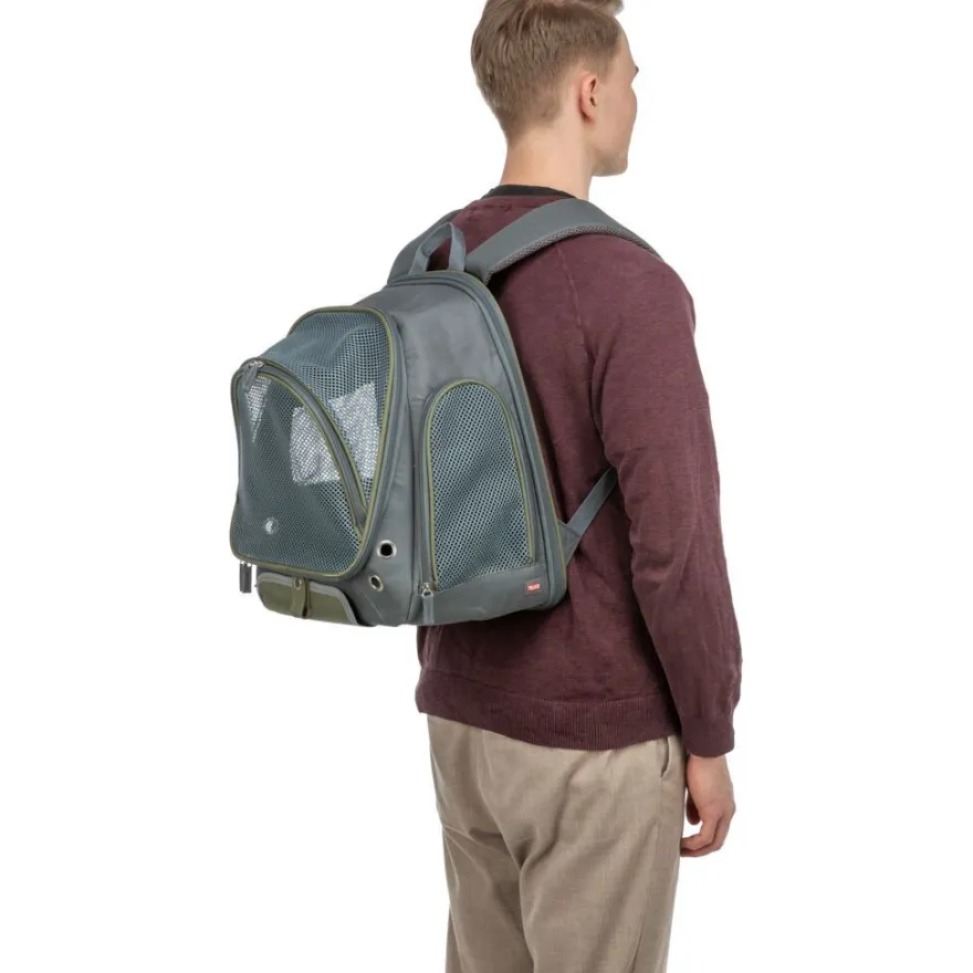 TRIXIE Rucksack Lyla, grau/blau | 34 × 22 × 42 cm