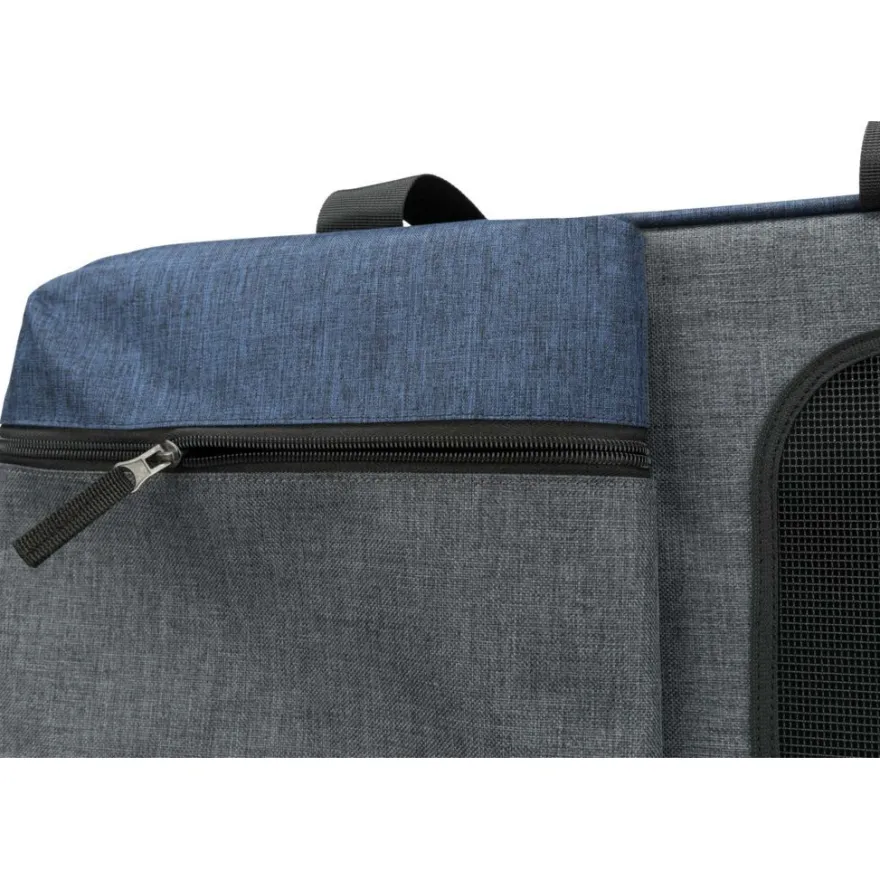 TRIXIE Rucksack & Tasche Tara 2 in 1, grau/blau | 25 x 38 x 50 cm