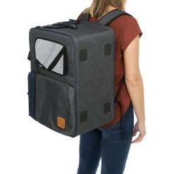 TRIXIE Rucksack & Tasche Tara 2 in 1, grau/blau | 25 x 38 x 50 cm