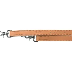 TRIXIE Rustic Fettleder-V-Leine Heartbeat, 2m, braun | L–XL: 2.00 m/25 mm