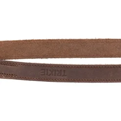 TRIXIE Rustic Fettleder-V-Leine, 2m, dunkelbraun | L–XL: 2.00 m/25 mm