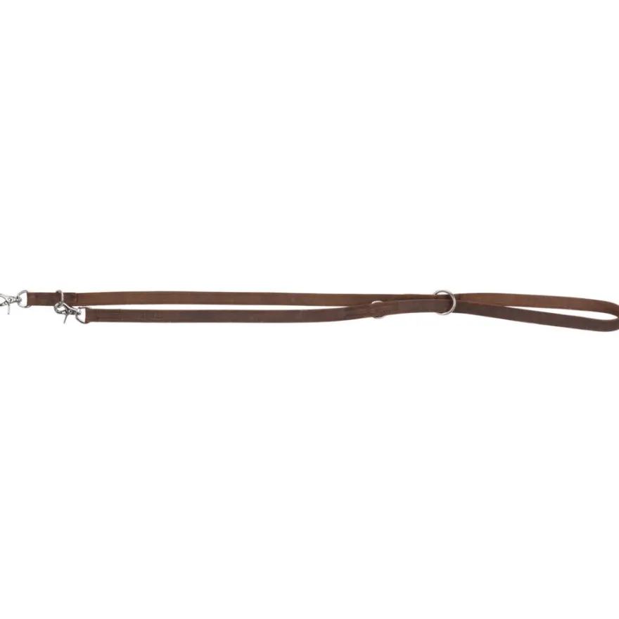 TRIXIE Rustic Fettleder-V-Leine, 2m, dunkelbraun | L–XL: 2.00 m/25 mm
