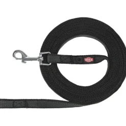 TRIXIE Schleppleine, gummiert, schwarz | S–M: 15 m/15 mm
