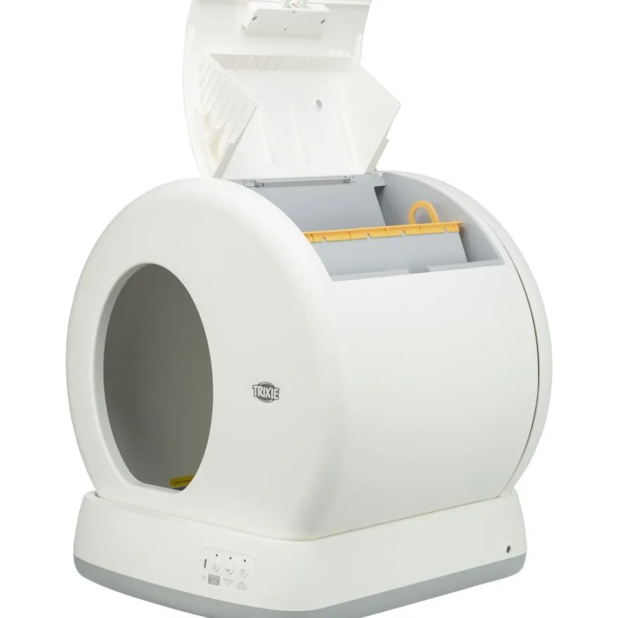 TRIXIE Selbstreinigende Katzentoilette, Kunststoff, weiß | 53 x 55.5 x 52 cm
