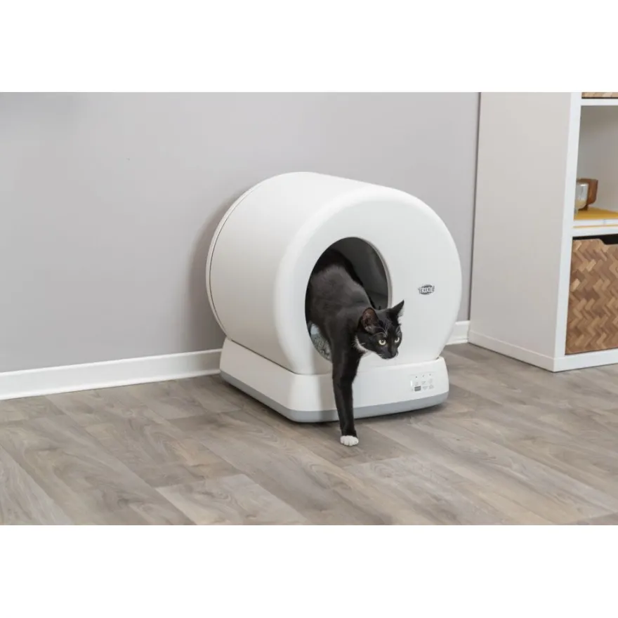 TRIXIE Selbstreinigende Katzentoilette, Kunststoff, weiß | 53 x 55.5 x 52 cm