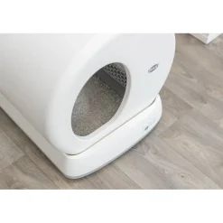 TRIXIE Selbstreinigende Katzentoilette, Kunststoff, weiß | 53 x 55.5 x 52 cm